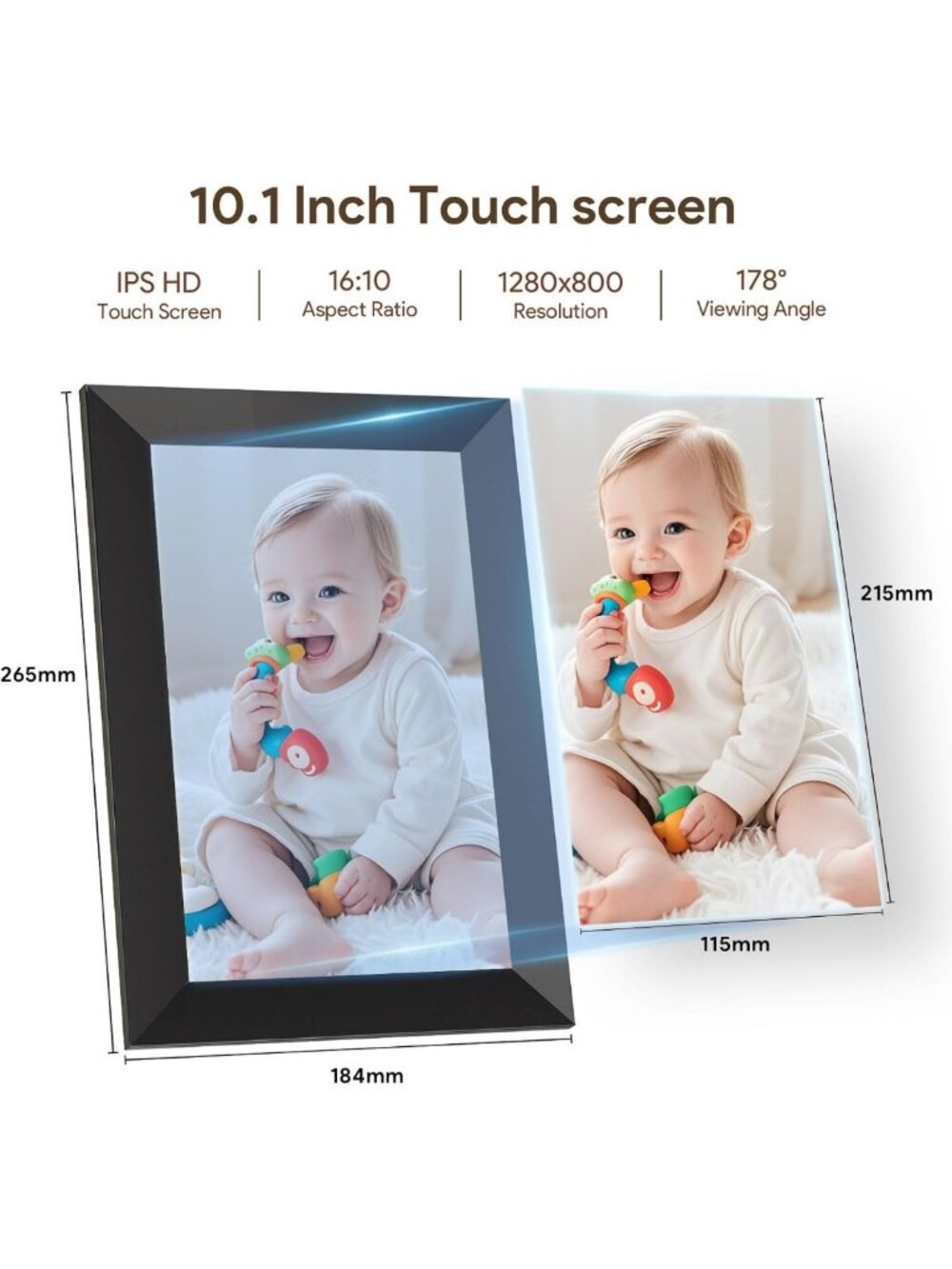 10.1-Inch HD Digital Picture Frame with Touch Screen & Auto Rotation - Perfect - Picture 7 of 7